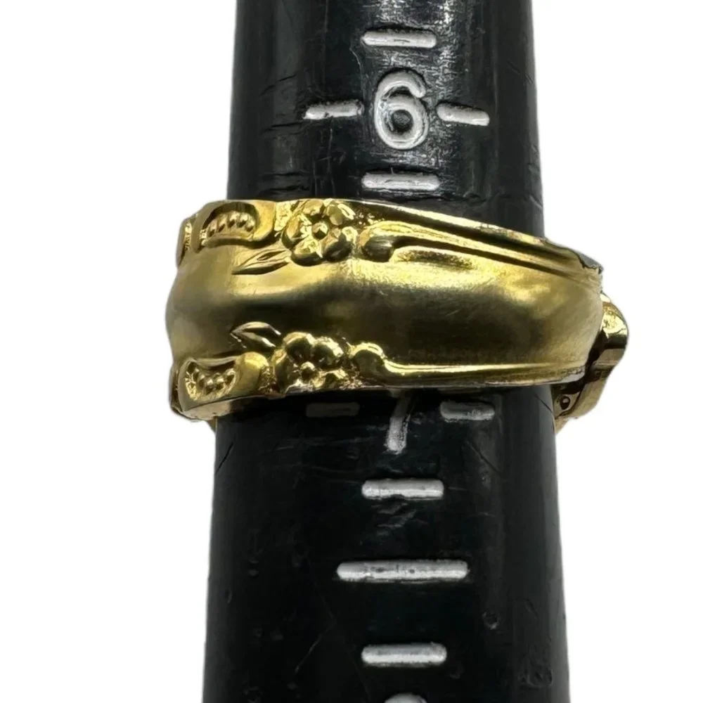 King Arthur’s Gold Electroplated Artisan Spoon Artisan Ring Size 6.75 - Picture 5 of 14